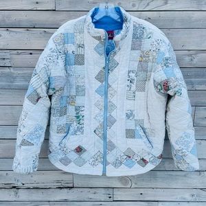 Handmade repurposed vintage, quilt jacket.